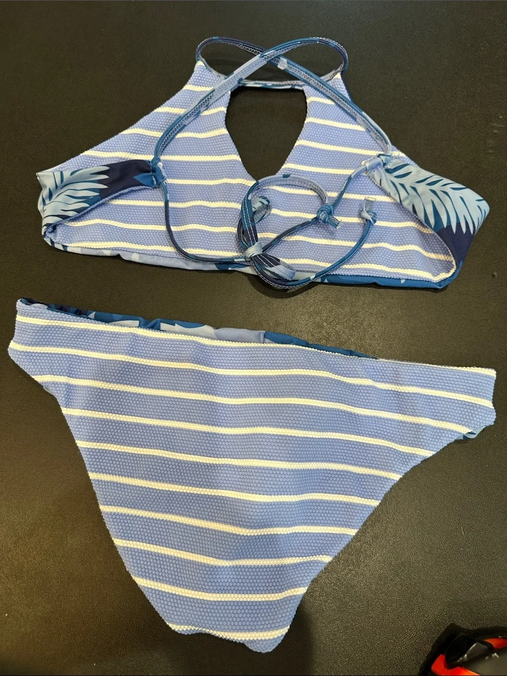 Blue Floral reversible Swim Set