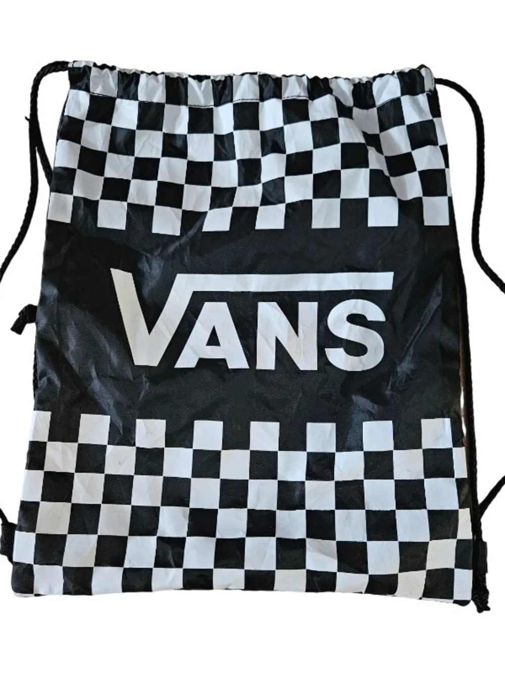 Vans Black & White Checkerboard Drawstring Backpack