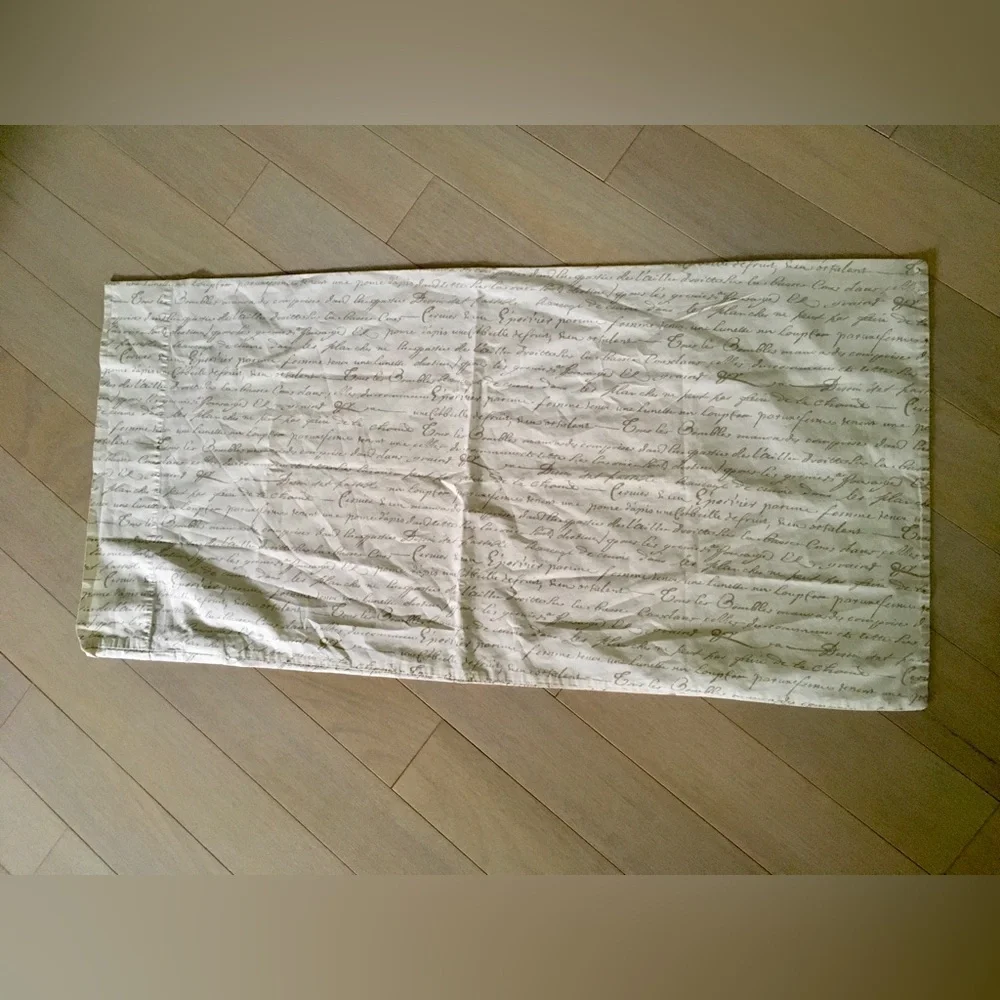 Pottery Barn Script Print Pillow Cover in Cream and Taupe