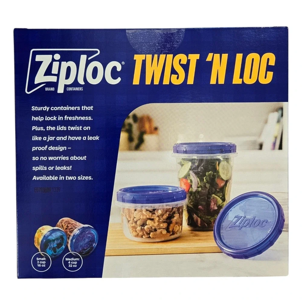 Ziploc Twist N Loc 8 piece Set Small Medium Containers w/Lids
