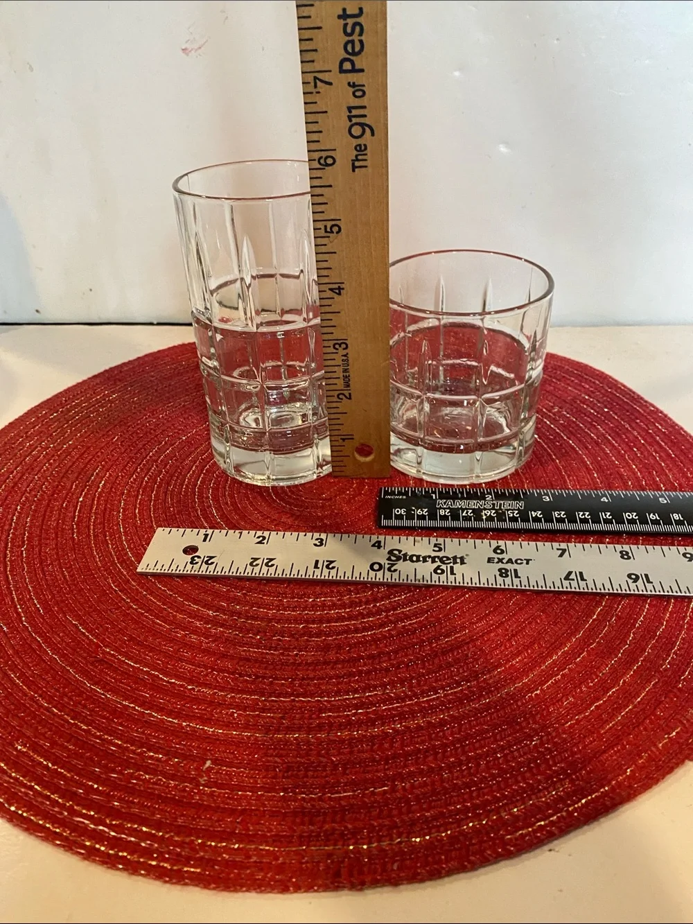 Vintage Anchor Hocking Tartan/Manchester Pattern, Set of 2 Glasses