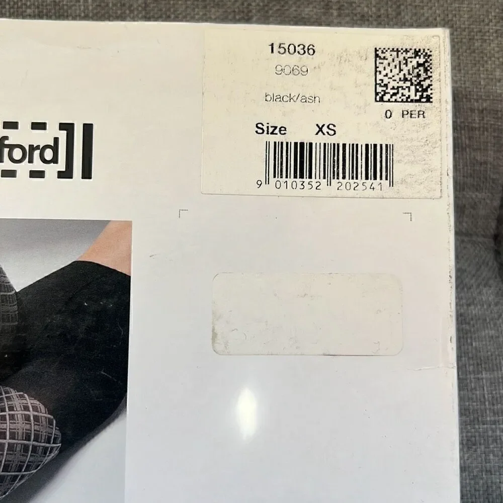 NWT Wolford Cotton Spots Tights Black/Ash XS