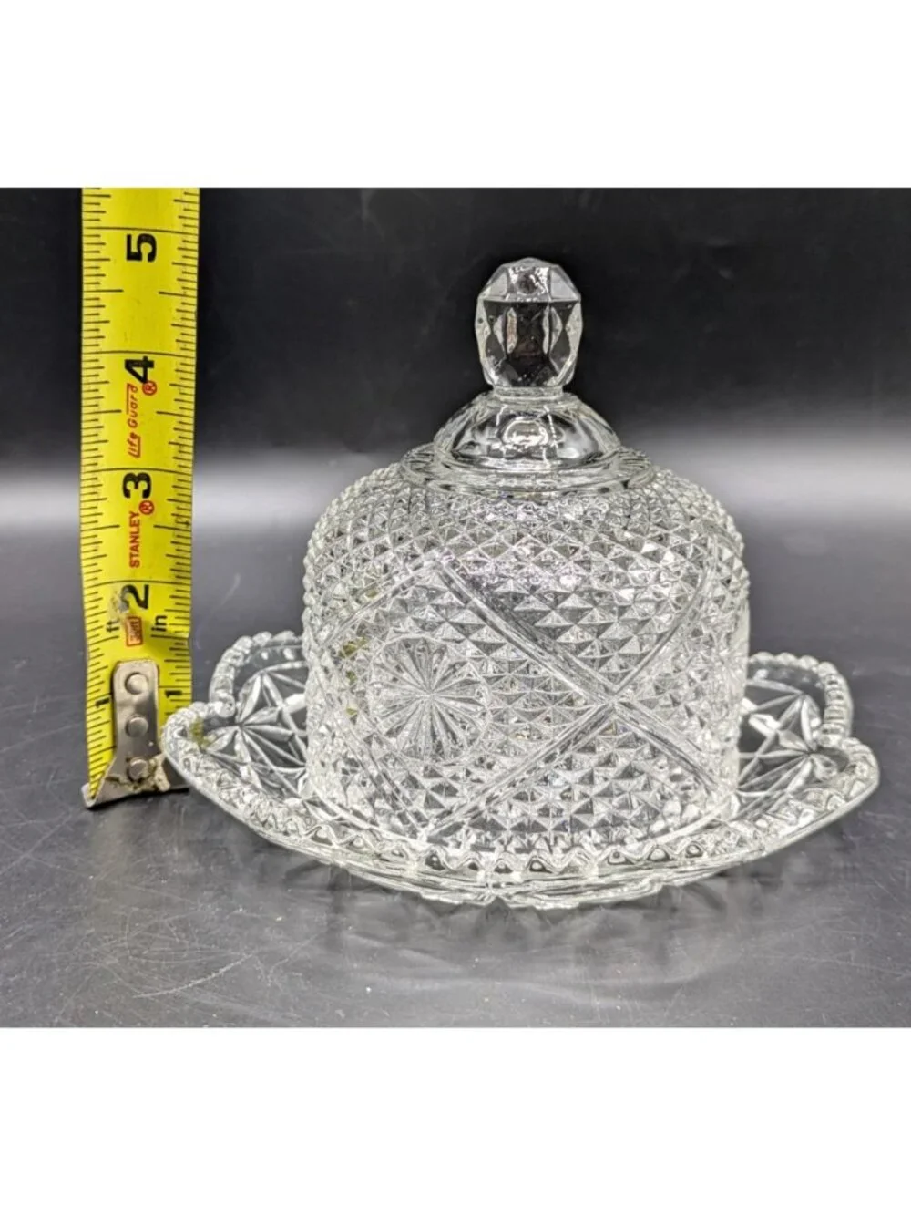 Vintage Avon 2 Piece Fostoria Glass Covered Butter Cheese Dish Dome Cloche 5