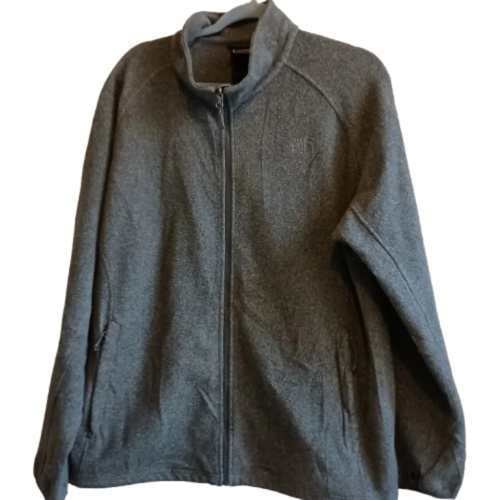 The North Face Fleece Jacket Full Zip Gray Mens XL Lightweight Warm‎ Outerwear
