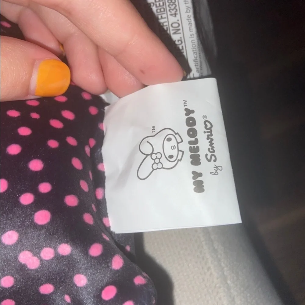 Sanrio My Melody Hello Kitty Travel Cloud Pillow NWT New 2023 Soft Black Pink