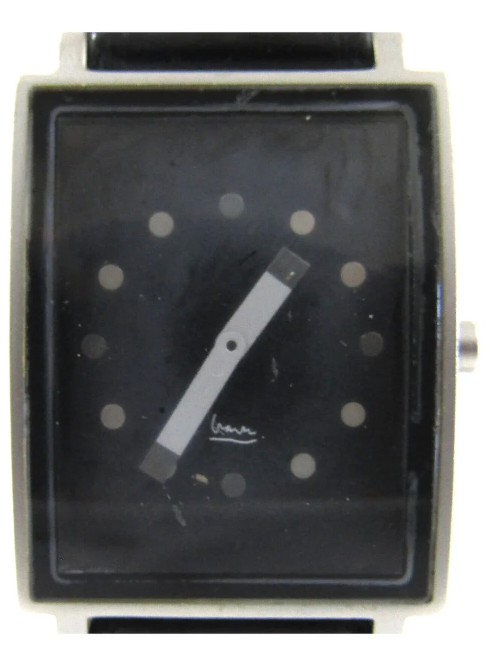 Michael Graves Shenandoah Wristwatch Black Face and Silver Indexes Dots