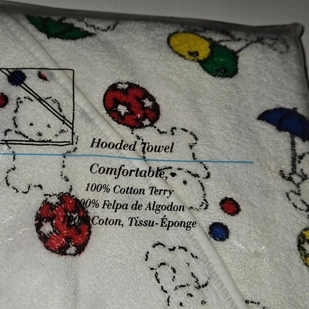 2 VTG NOS Carter's Bear Ball Balloon Lot Layette Gown Hooded Towel NEW/SEALED