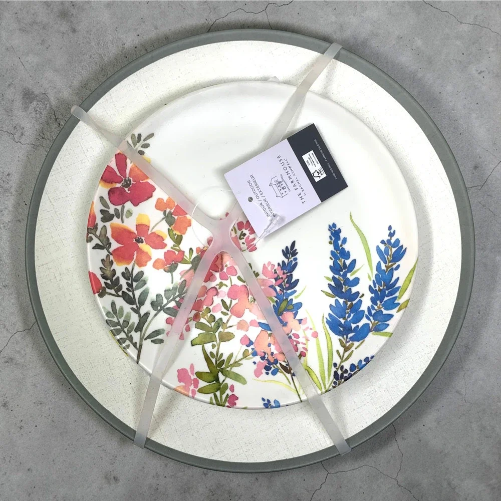 NEW Rachel Ashwell The Farmhouse Melamine Plate Set 8 Wildflower Shabby Chic NWT