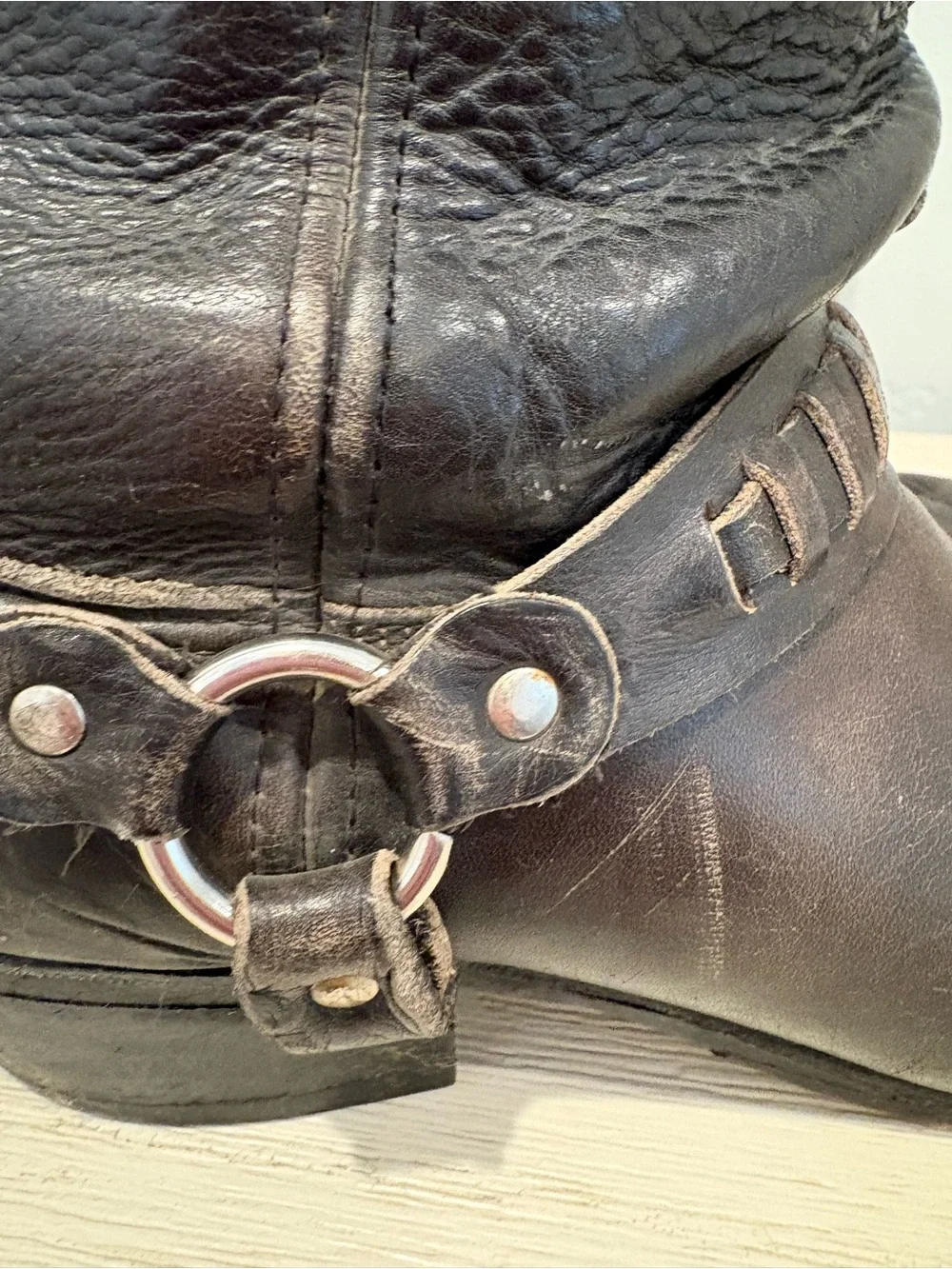 Jack Daniel's Embossed Black Leather harness boots