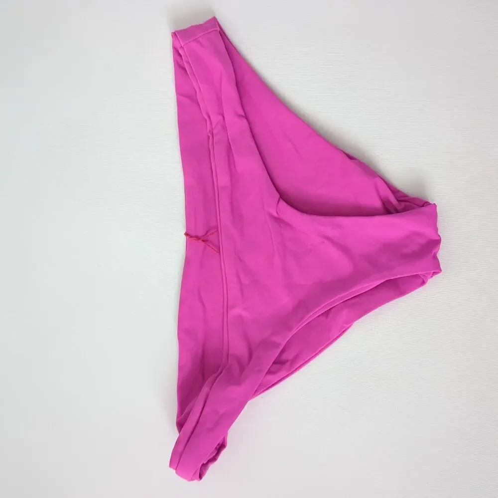 L*SPACE Women's Swimwear Bottoms XS Barbie Pink Cheeky‎ Swimsuit Swim Bikini