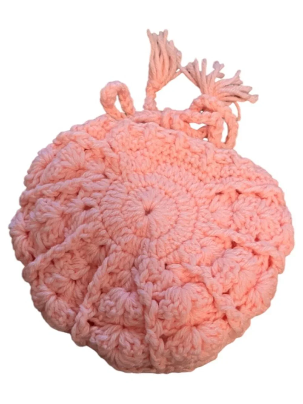 Beautiful Youth Girls Pink Hand Crochet Beanie