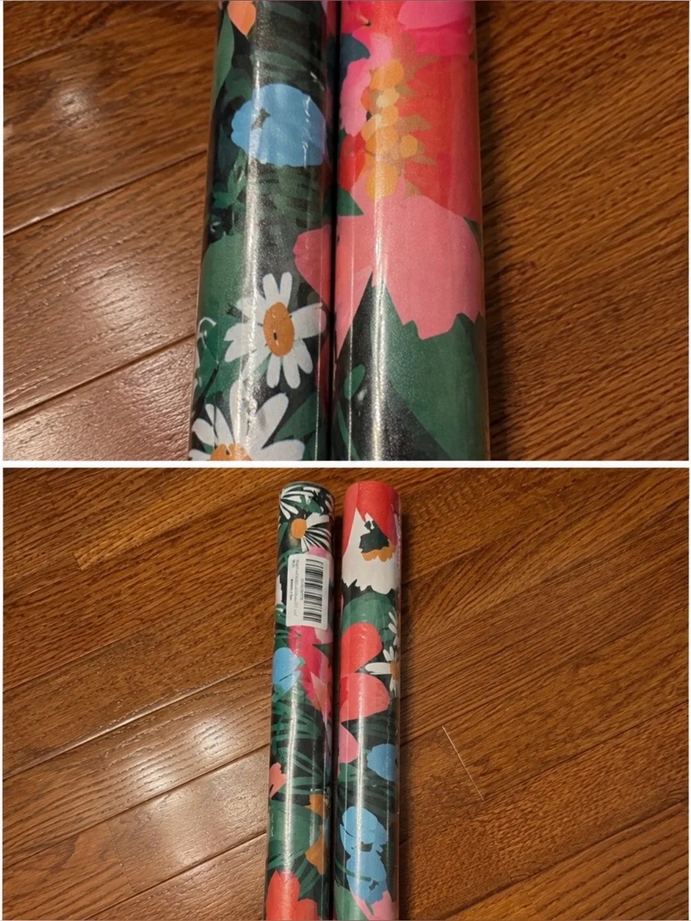 NWT- 2 Rolls. Floral Wallpaper Mural in Pink, Green & Blue