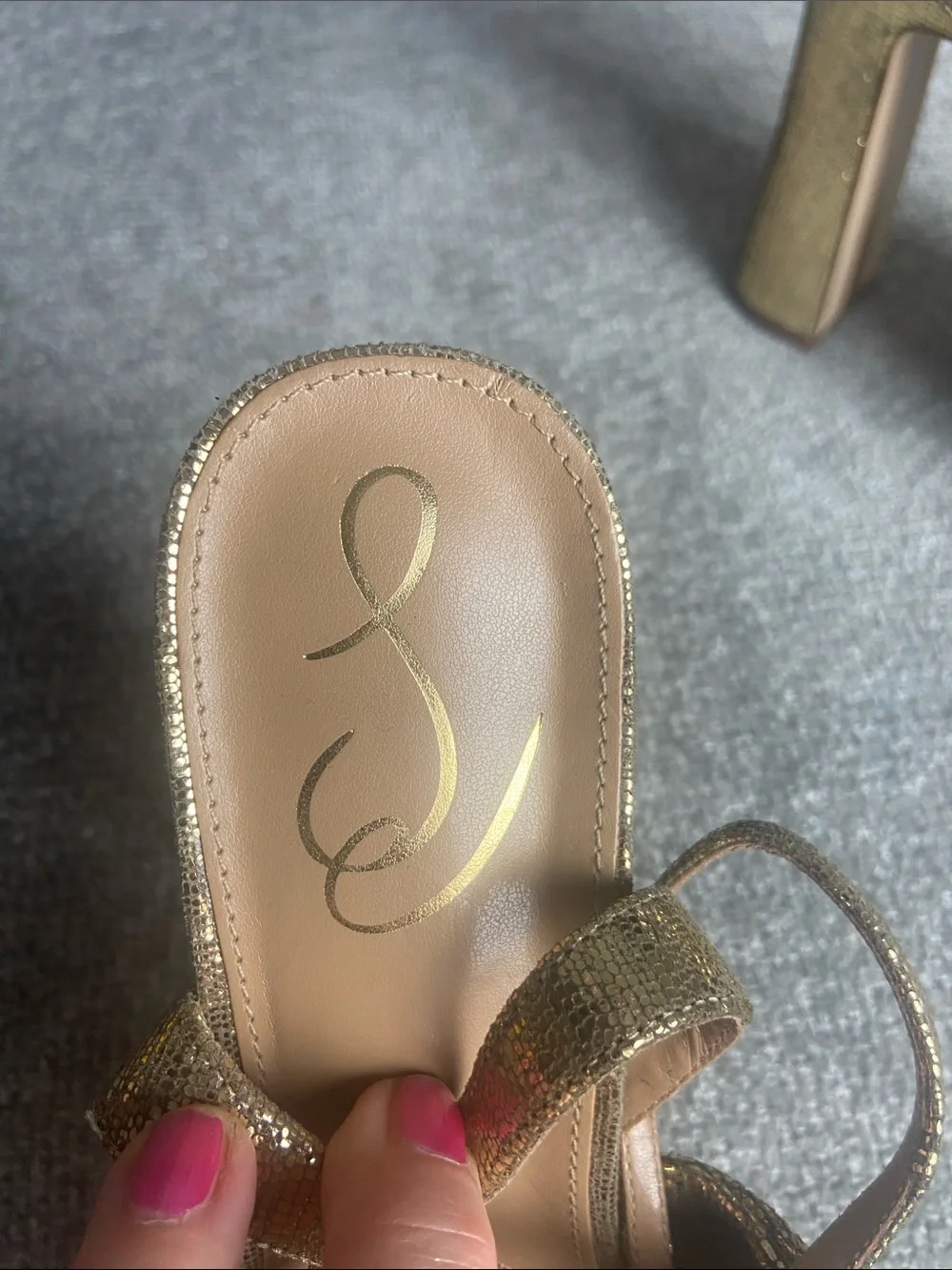 Sam Edelman Gold Knotted Platform Slingback Heels size 9 M
