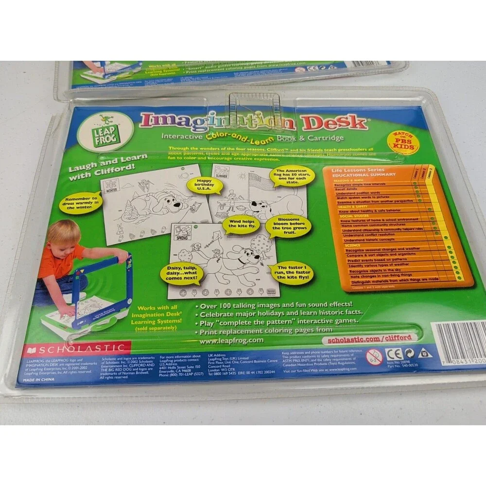 Leap Frog Imagination Desk Book & Cartridges Learning Phonics & Clifford
