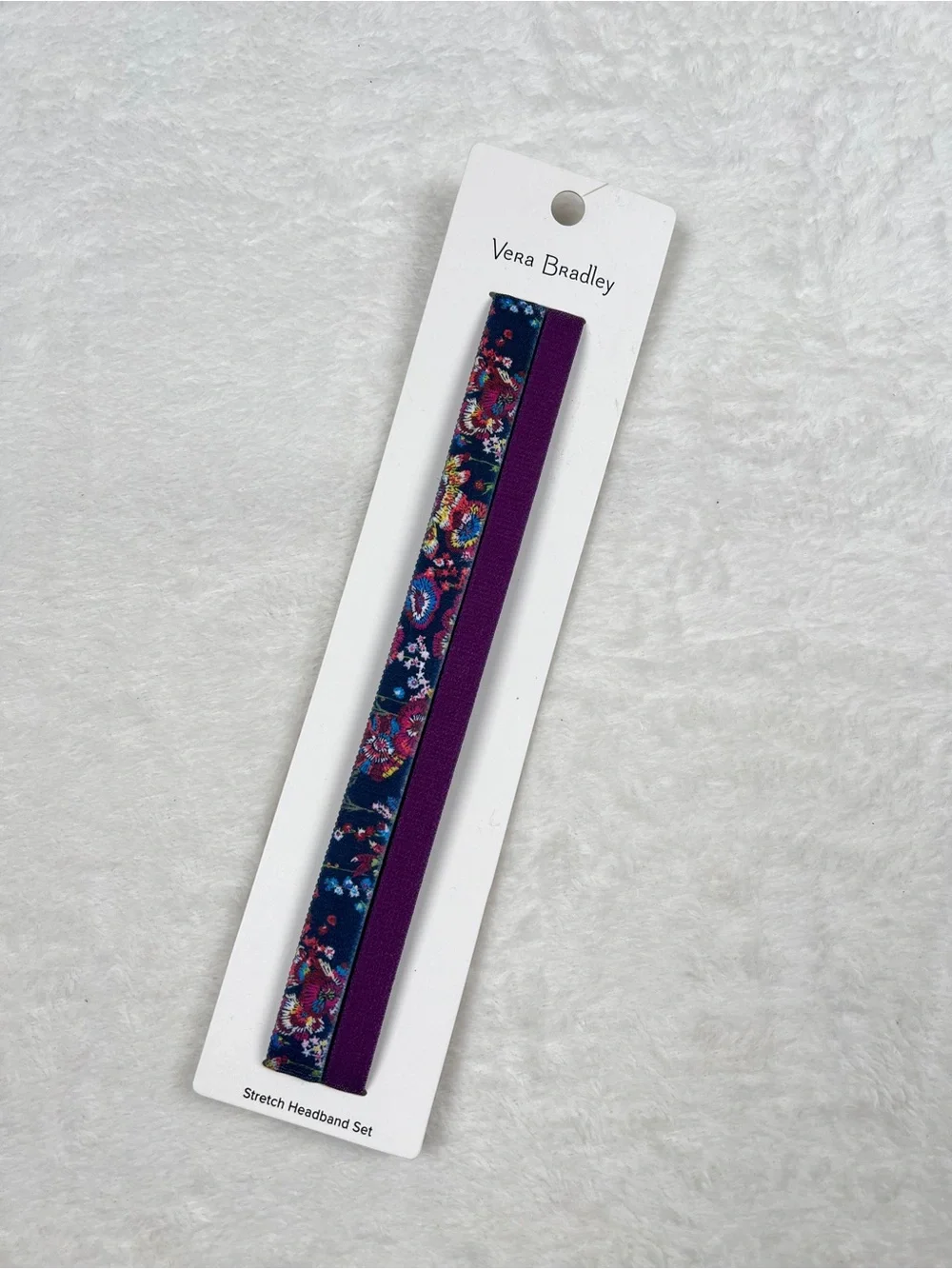 Vera Bradley Stretch Headband Set Floral Purple Elastic Hair Accessories NWT