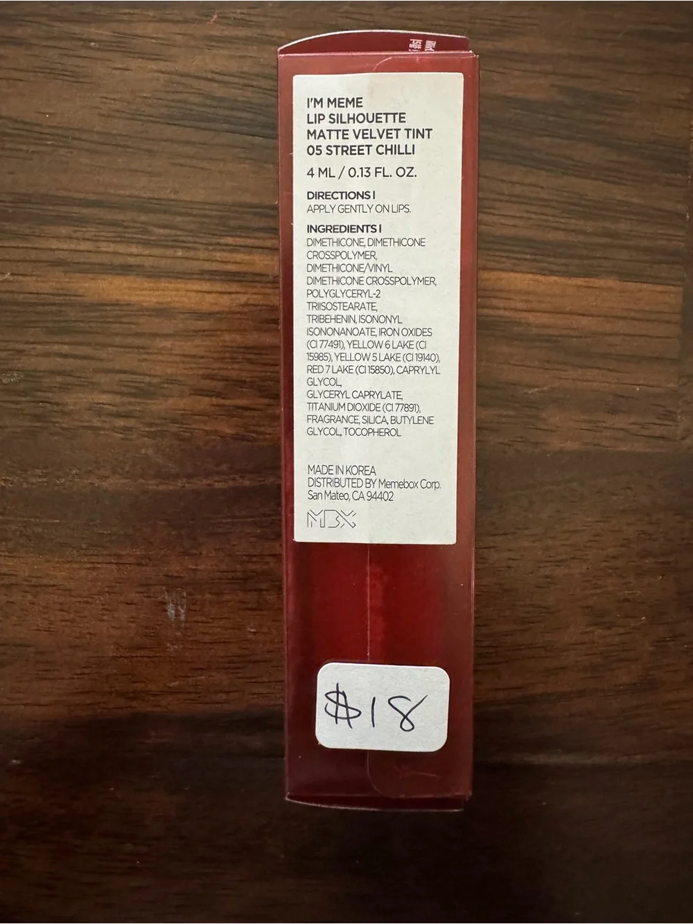 Velvety Matte Lip Tint - Street Chilli Red