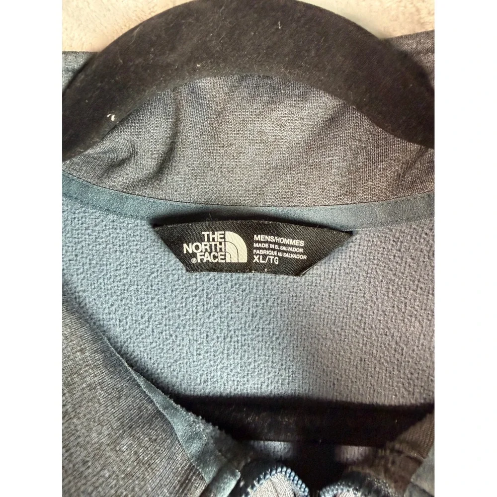 THE NORTH FACE Pullover Men XL Gray Orange Quarter Zip Fleece Chest Pocket