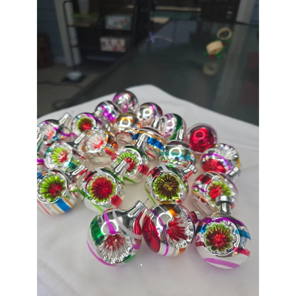 22 pc Kurt Adler - The Early Years - Mini Glass Reflector Ornaments 2