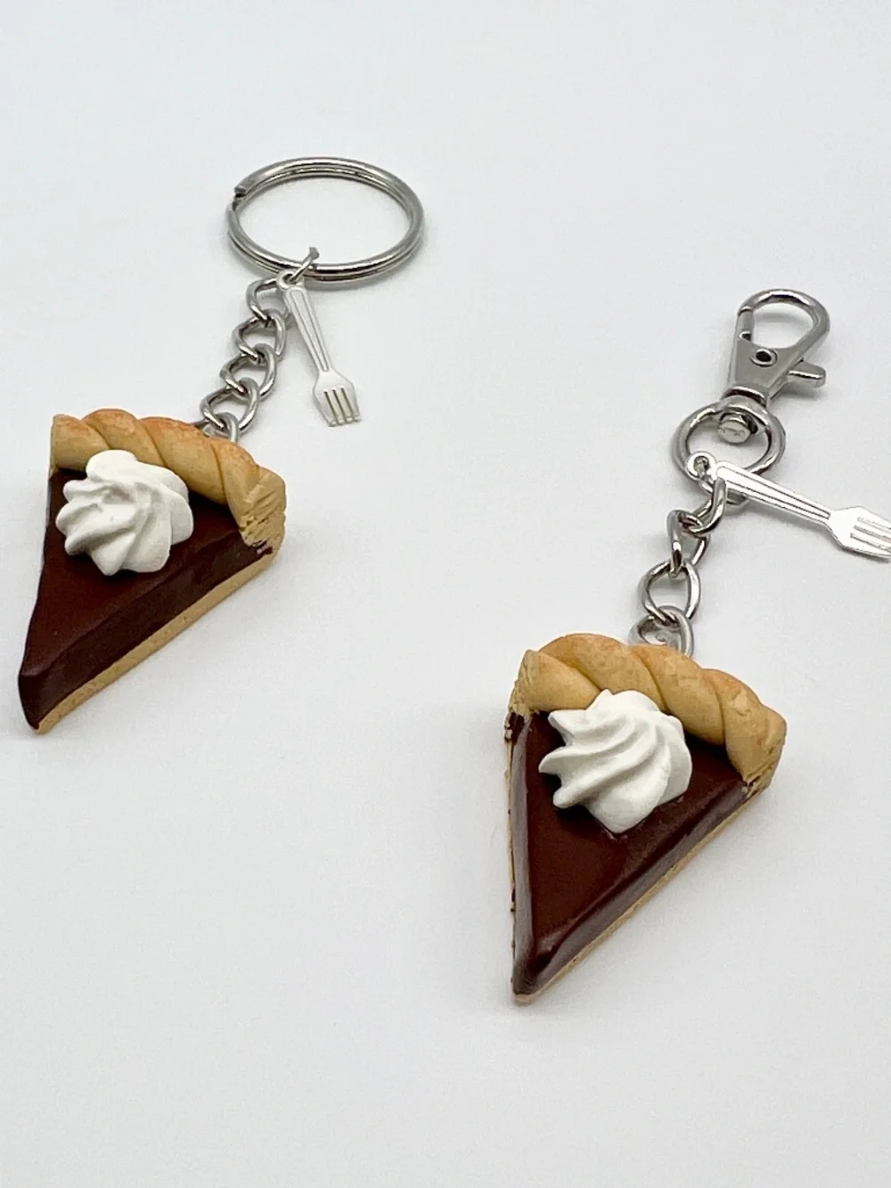 Pie Slice Keychain or Bag Clip | Handmade Dessert Accessories Multiple Flavors
