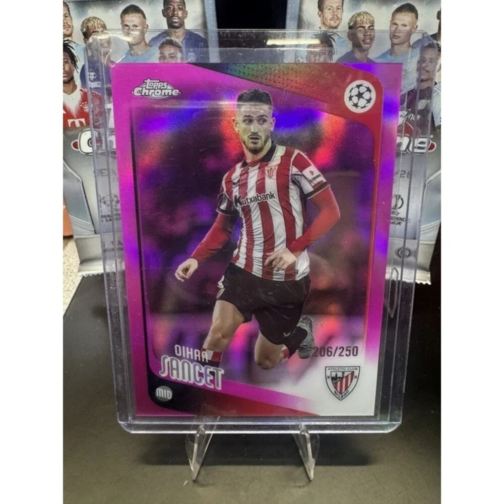 Topps Chrome UEFA Competition #195 Oihan Sancet, Athletic Pink Refractor /250