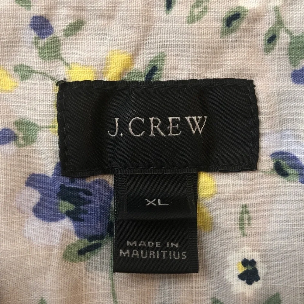 J. Crew Gray Floral Button Down Shirt