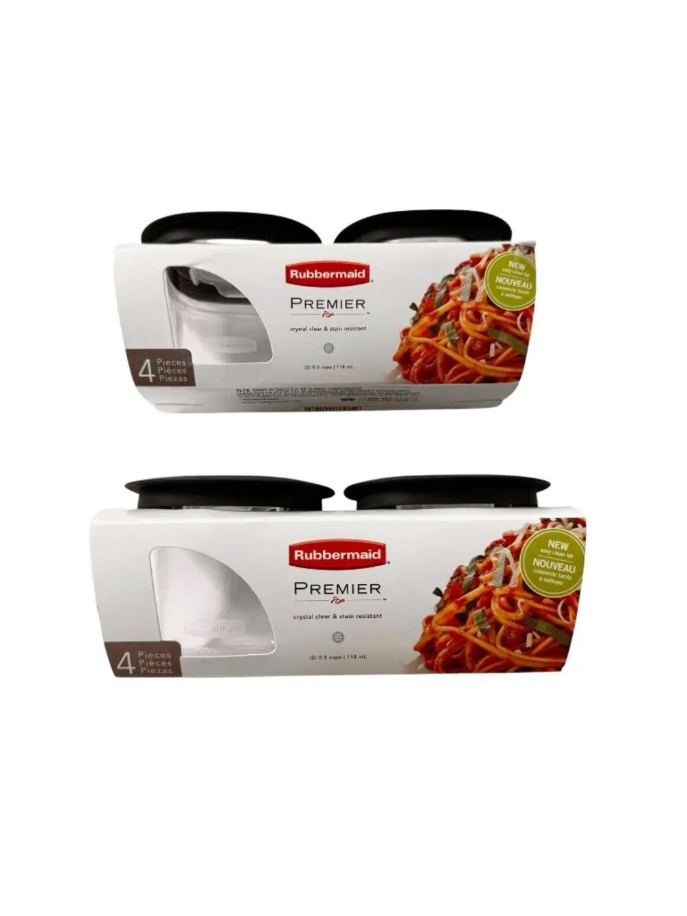 Rubbermaid Premier Easy Lids Food Storage .5-Cup, (2) 2-Pack Container 4 TOTAL