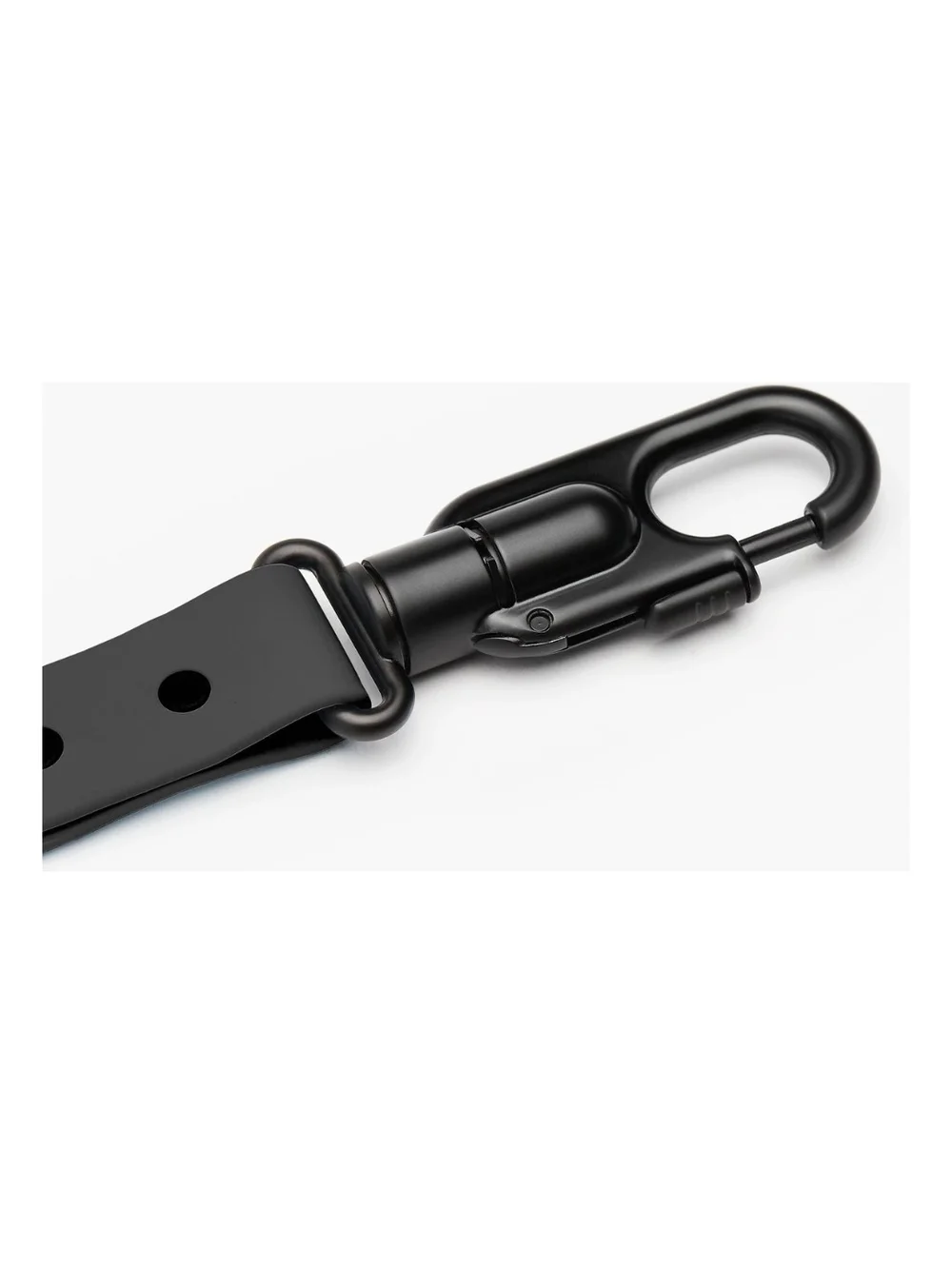 Fable Black Leather Dog Leash with Gunmetal Hardware M