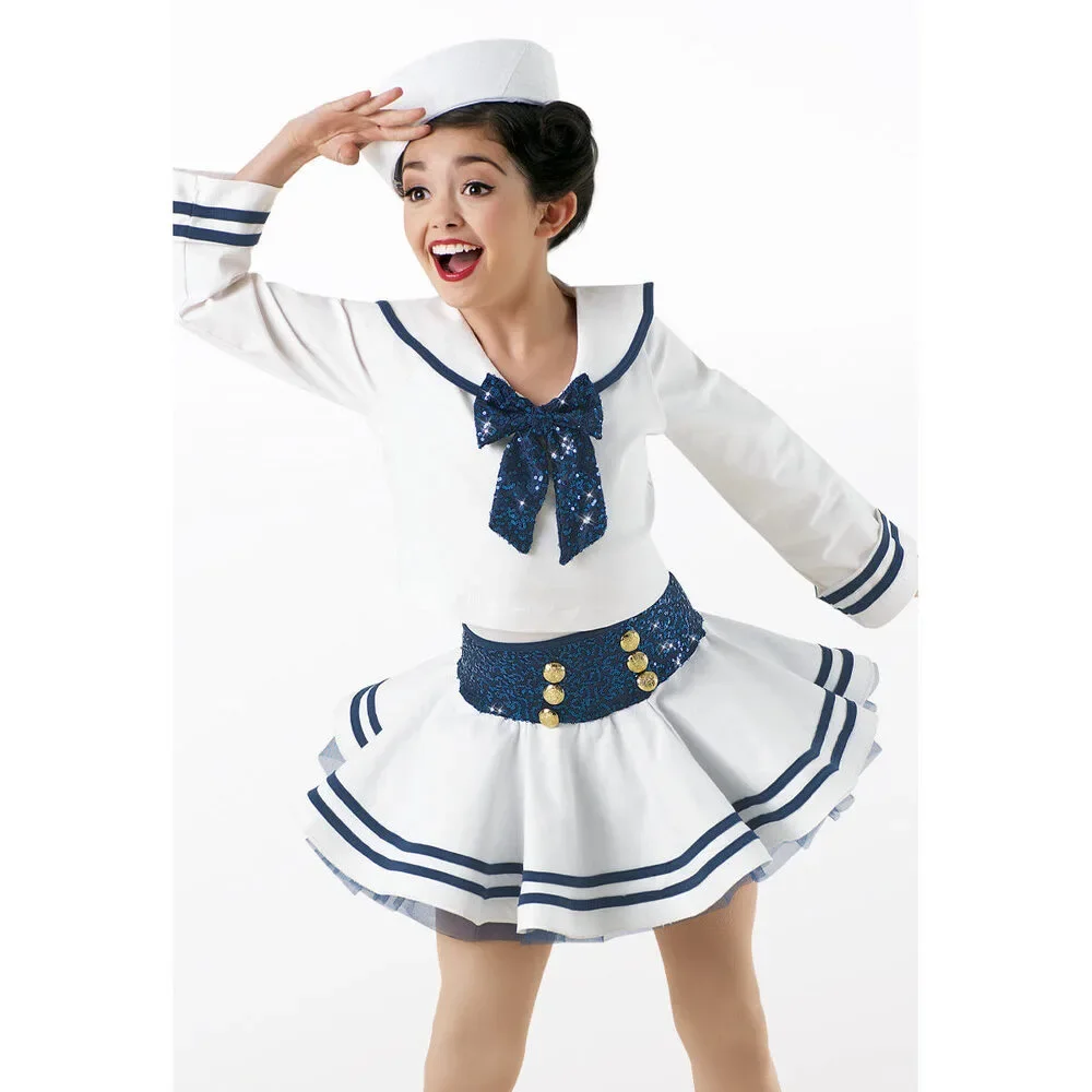 Pre-Owned Dance Costume Weissman 10408 XS Child Navy Blue Jazz