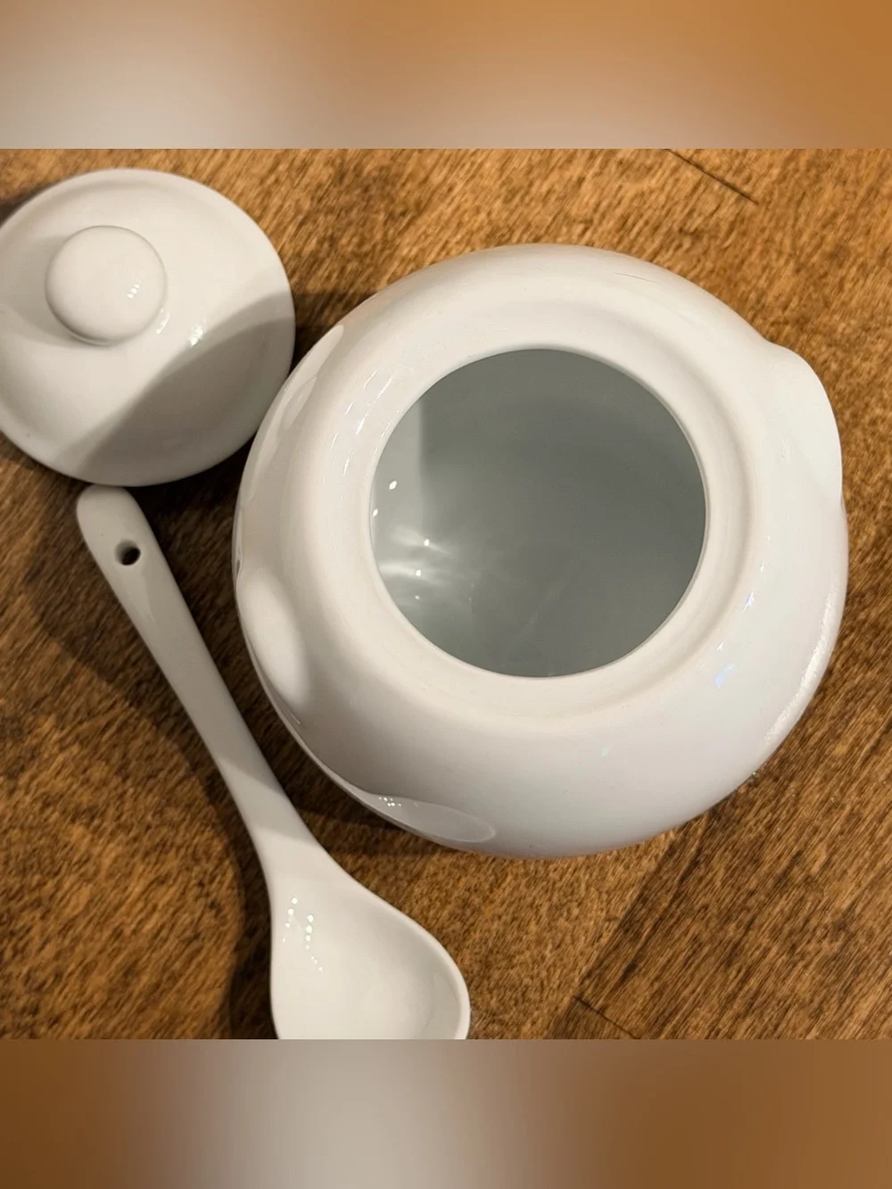 Wegmans White Ceramic Creamer and Sugar Set