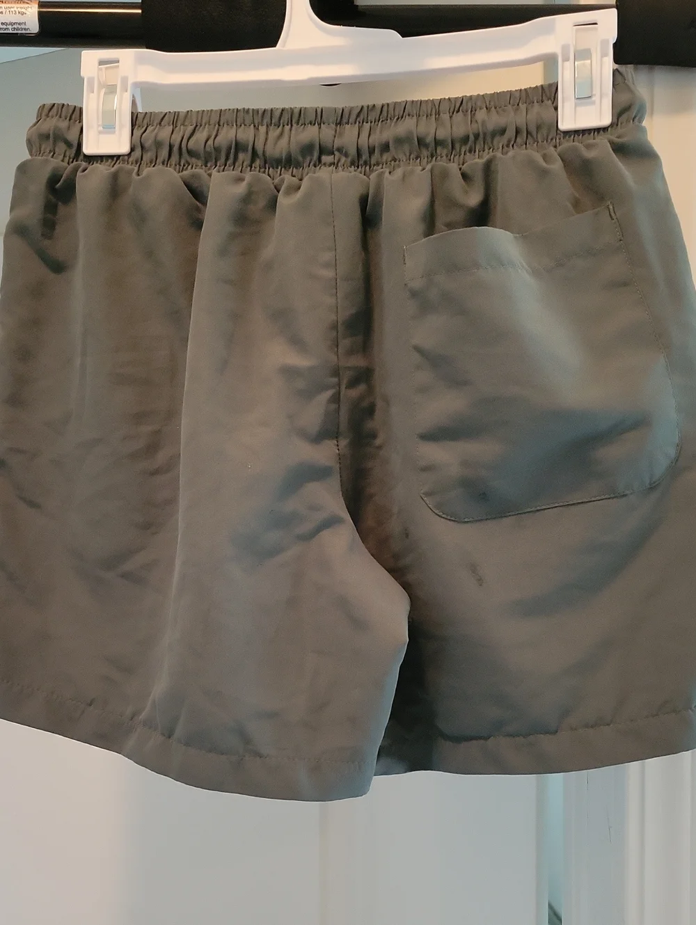 PLAYBOY Olive Gray Swim Shorts with Patch Strips Size M