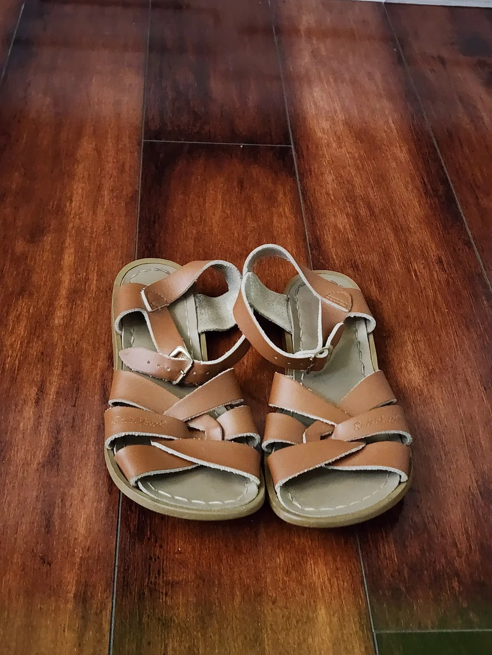 Salt Water Sandals Original Brown Leather Kids Sandals Size 2