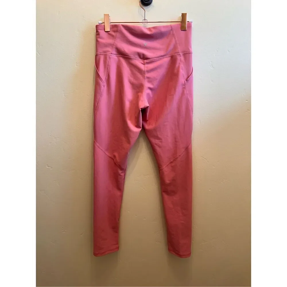 Old Navy Girls Active Bubble Gum Pink High Rise Leggings Size XL