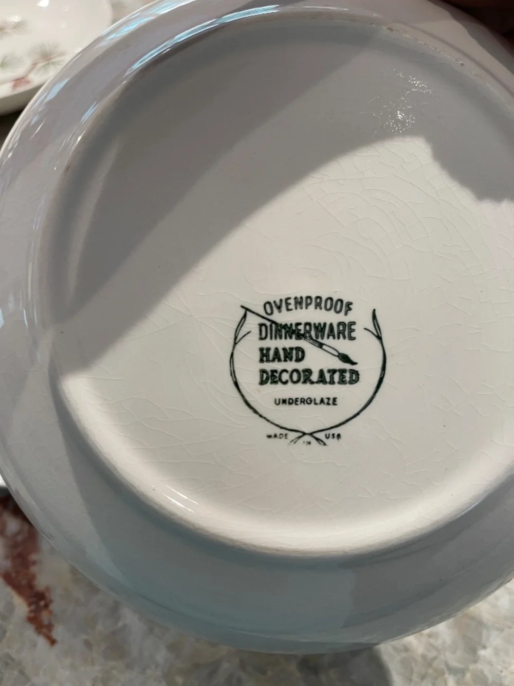 Stetson Marcrest~Vintage Misty Pine  ovenproof hand painted underglaze bowls
