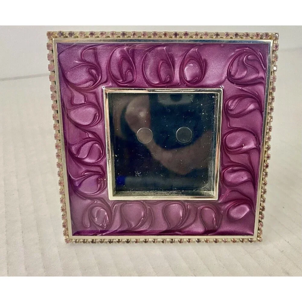 Purple Enamel Guilloche Stand Up Frame Fits 2”x2” Photos‎