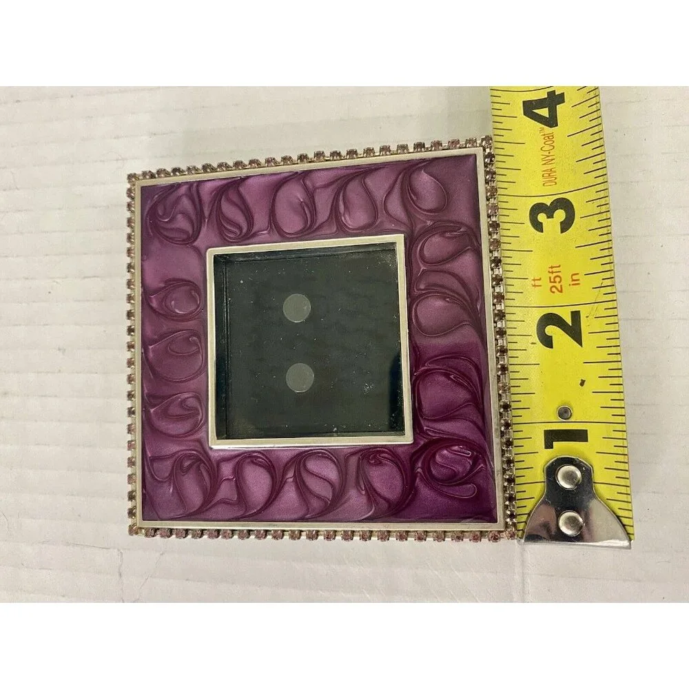 Purple Enamel Guilloche Stand Up Frame Fits 2”x2” Photos‎