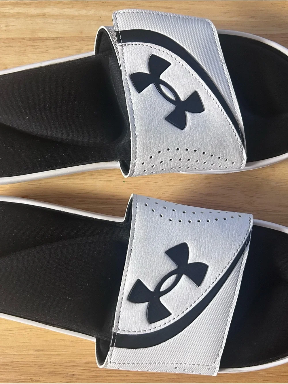 Under Armour Black & White Comfort Slide Sandals