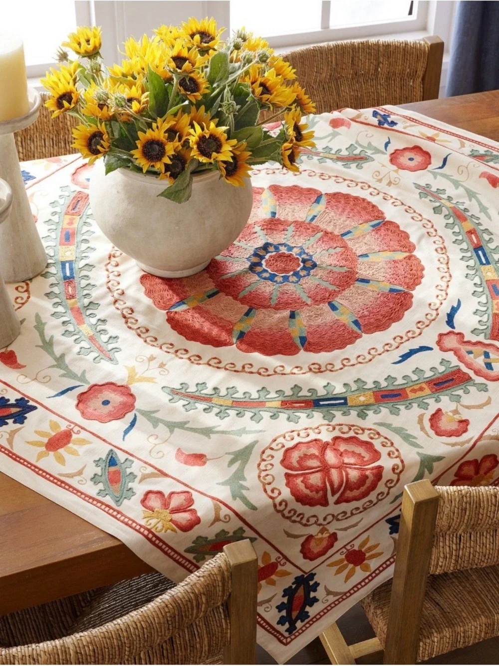 Pottery Barn embroidered floral