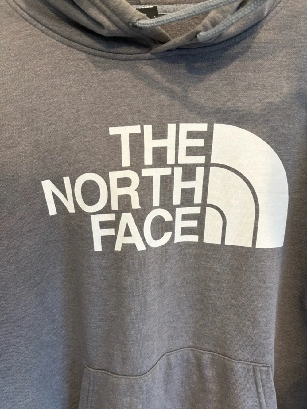 The North Face Gray Logo Hoodie Men’s Large Pullover Sweatshirt Outdoor Casual