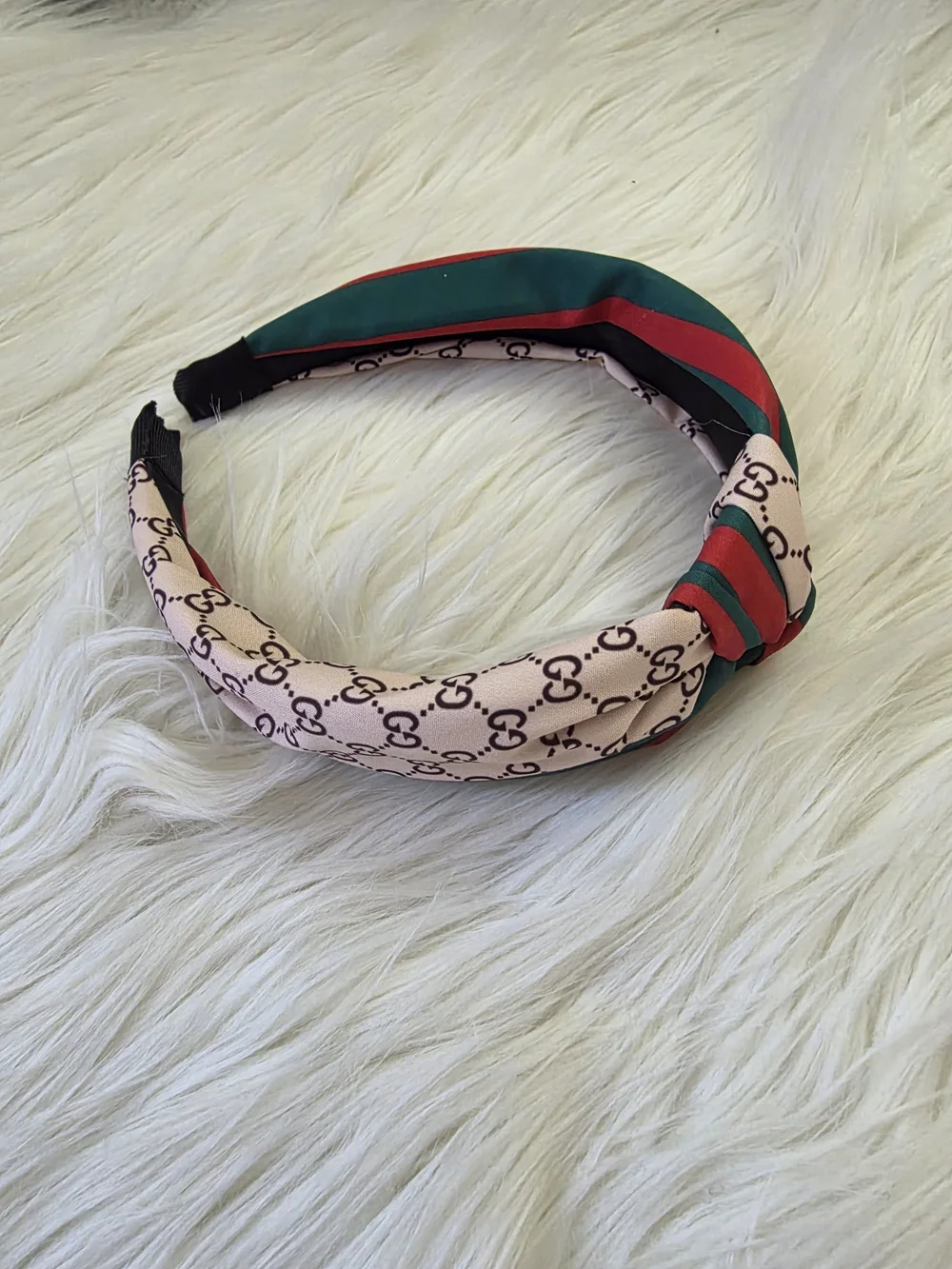 Luxury-Inspired Green and Red Knotted Headband