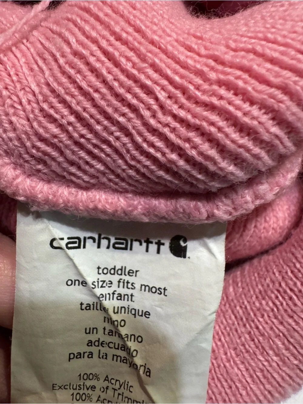 Carhartt Pink Knit Cuffed Beanie Toddler Girls One Size