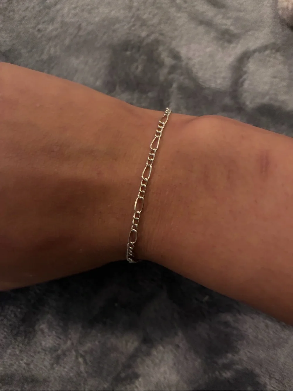 Silver Men's Boys Girls Womens Figaro Chain Bracelet