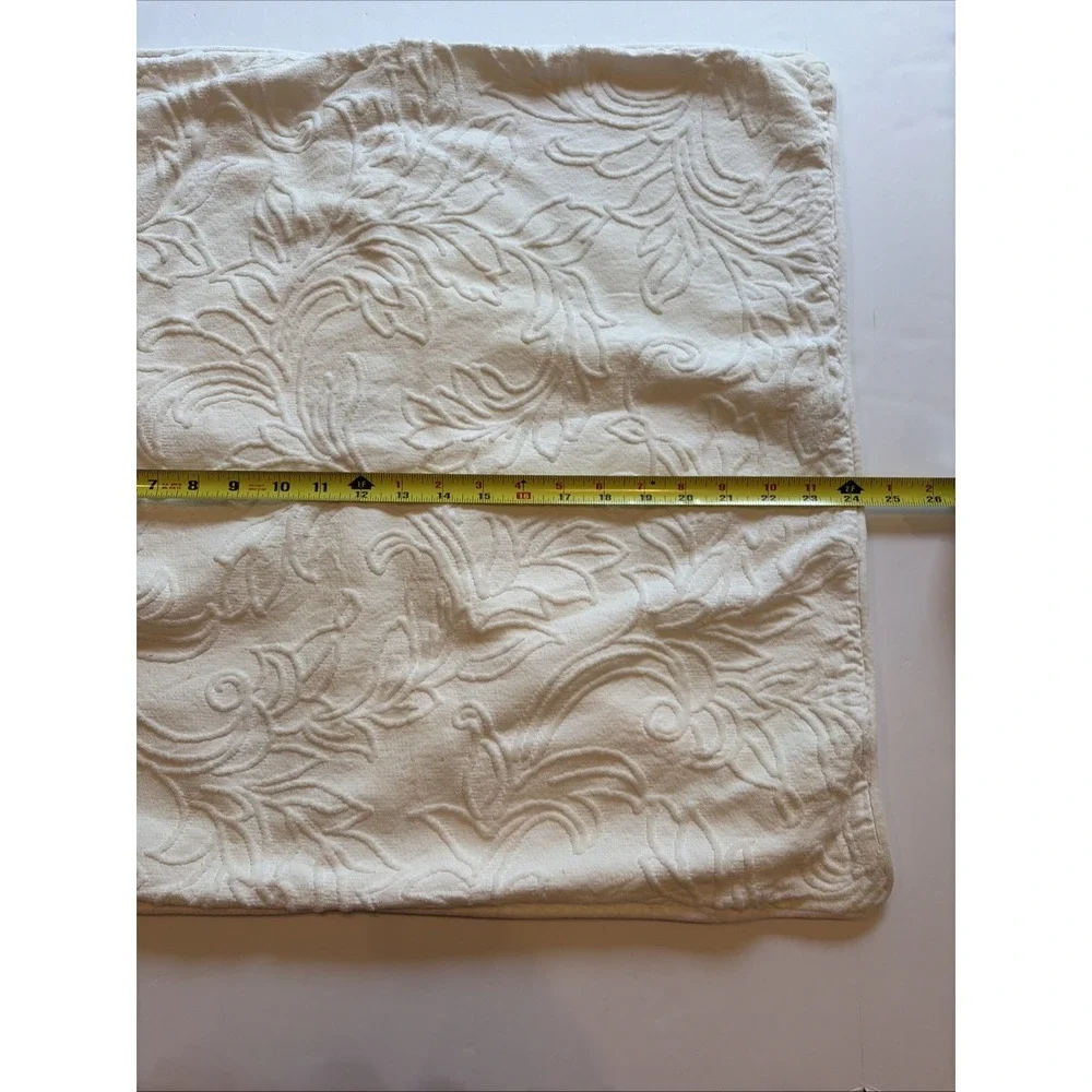 Bella Notte Adele Pillow Sham Set of 3 Ivory Cotton Matelasse Button Back