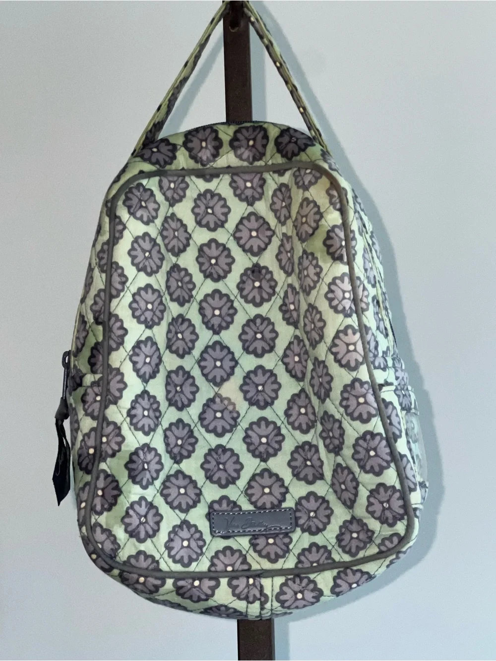 Vera Bradley Quilted Insulated Lunch Bag – Mint Green & Gray Floral