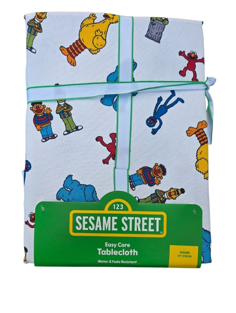 Sesame Street Tablecloth Picturing The Classic Elmo, Big Bird, Cookie Monster