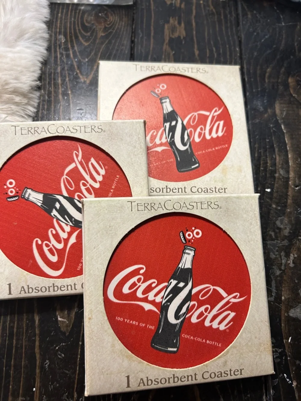 50%off w❤️ vintage 3Coca-Cola terracotta coasters NWT