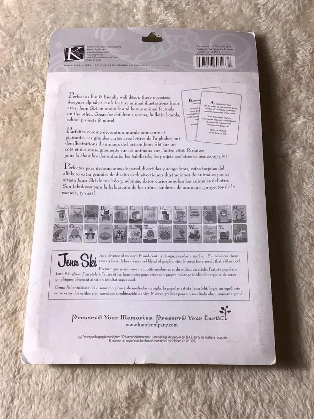 K&Company alphabet cards