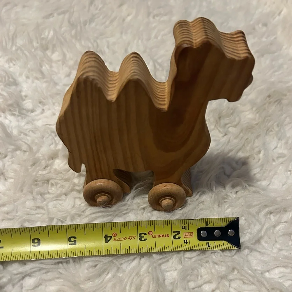 50%offw❤️ Lot Wooden Camel -car horse push toy raw wood Camel p02