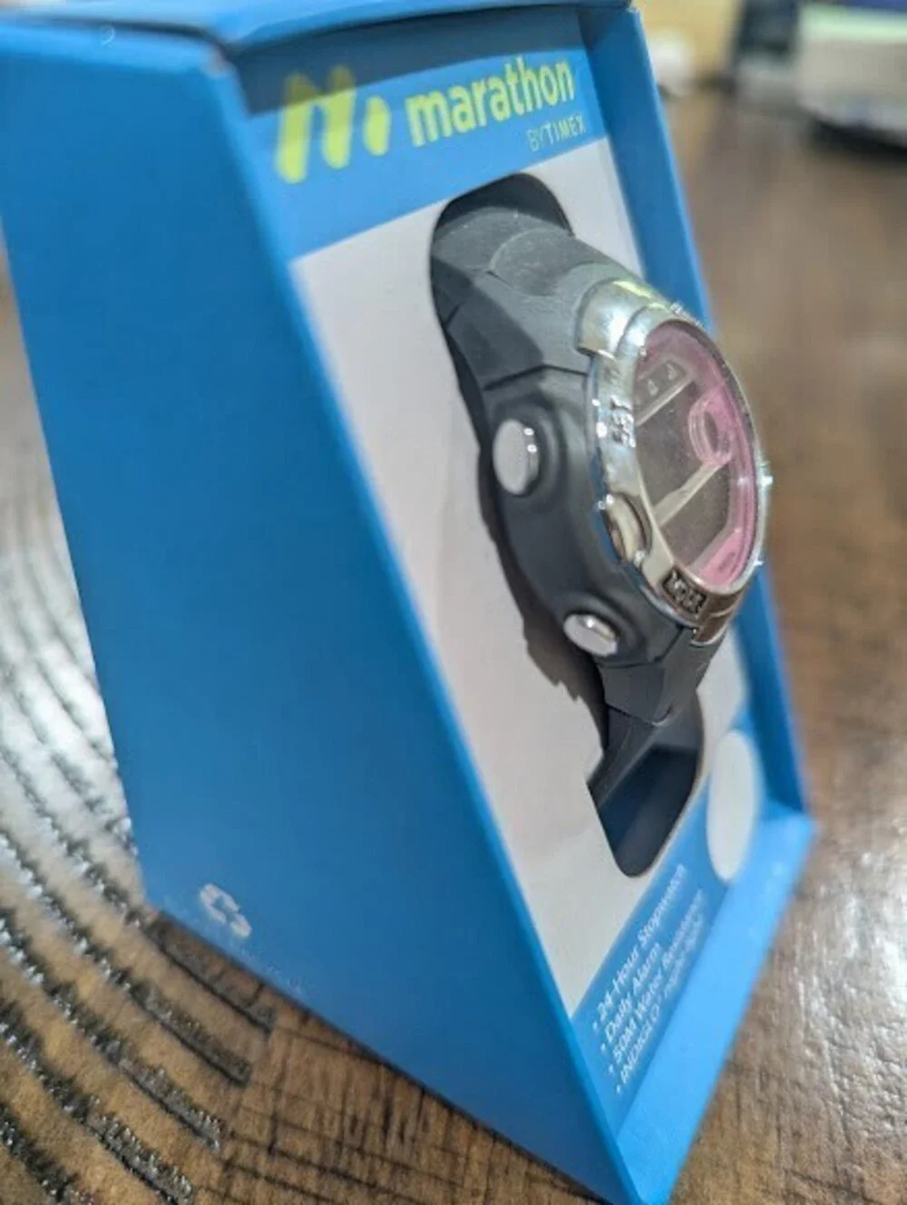 New Timex Marathon Digital Watch Gray/Pink Sports Ladies Mid-Size TW5M14200