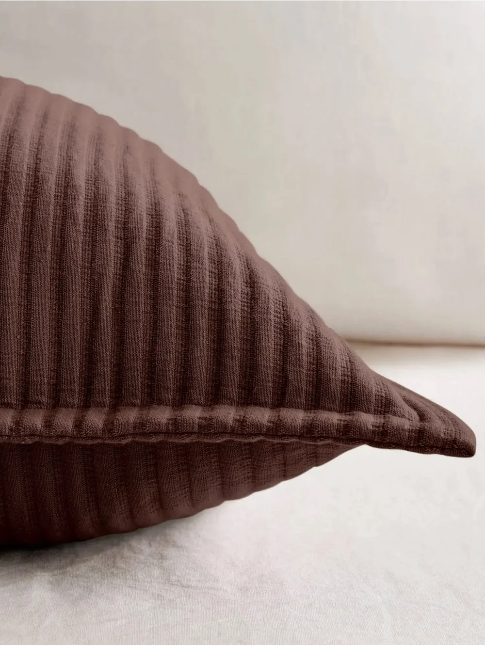 Quince Organic Cotton Matelasse Euro Sham Set of 2 in Espresso