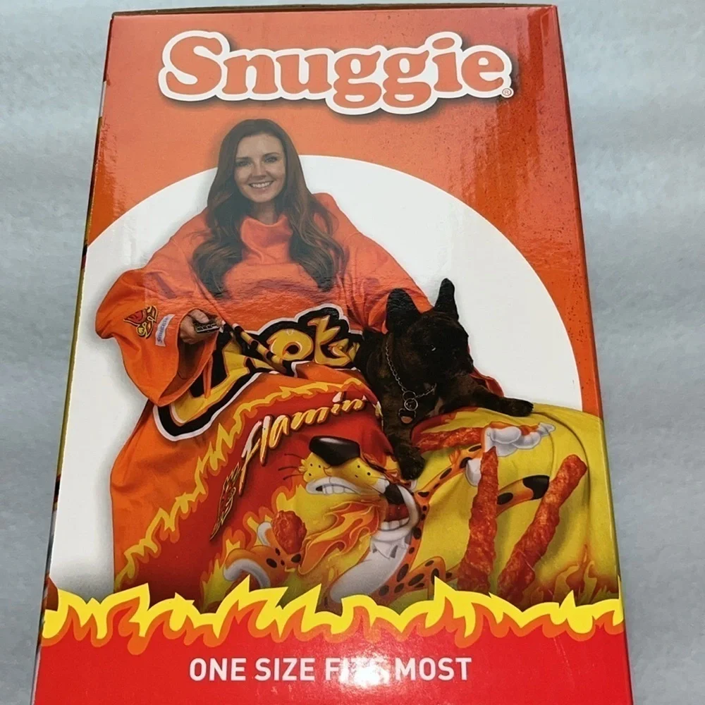 🆕 Snuggie Cheetos Flamin Hot Wearable Blanket Sleeves Fleece Orange/Yellow